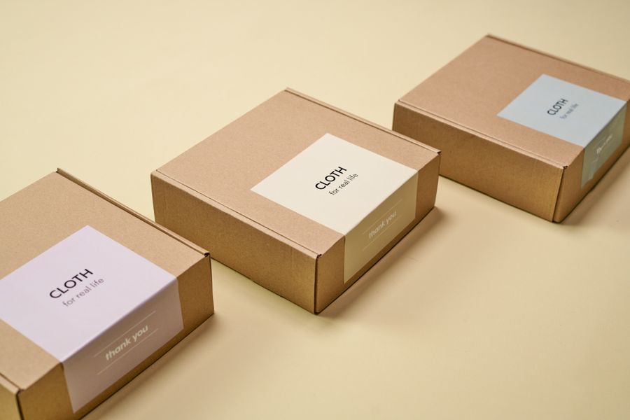 Printed corrugated boxes with brand logo